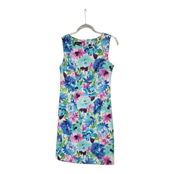 ALYX Dress Size 4 Sheath Floral Sleeveless Short Hidden Back Zip Career Unlined - Picture 1 of 5